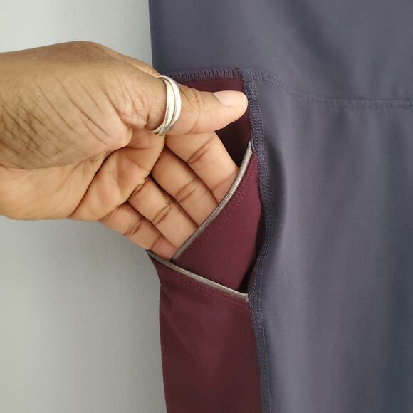 GAIAM Women's Gray Maroon Yoga Leggings Size S - Picture 5 of 5